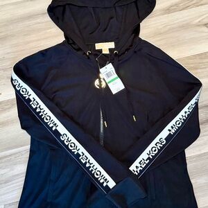 Michael Kors Black jacket with White Logo Sleeve Tape L